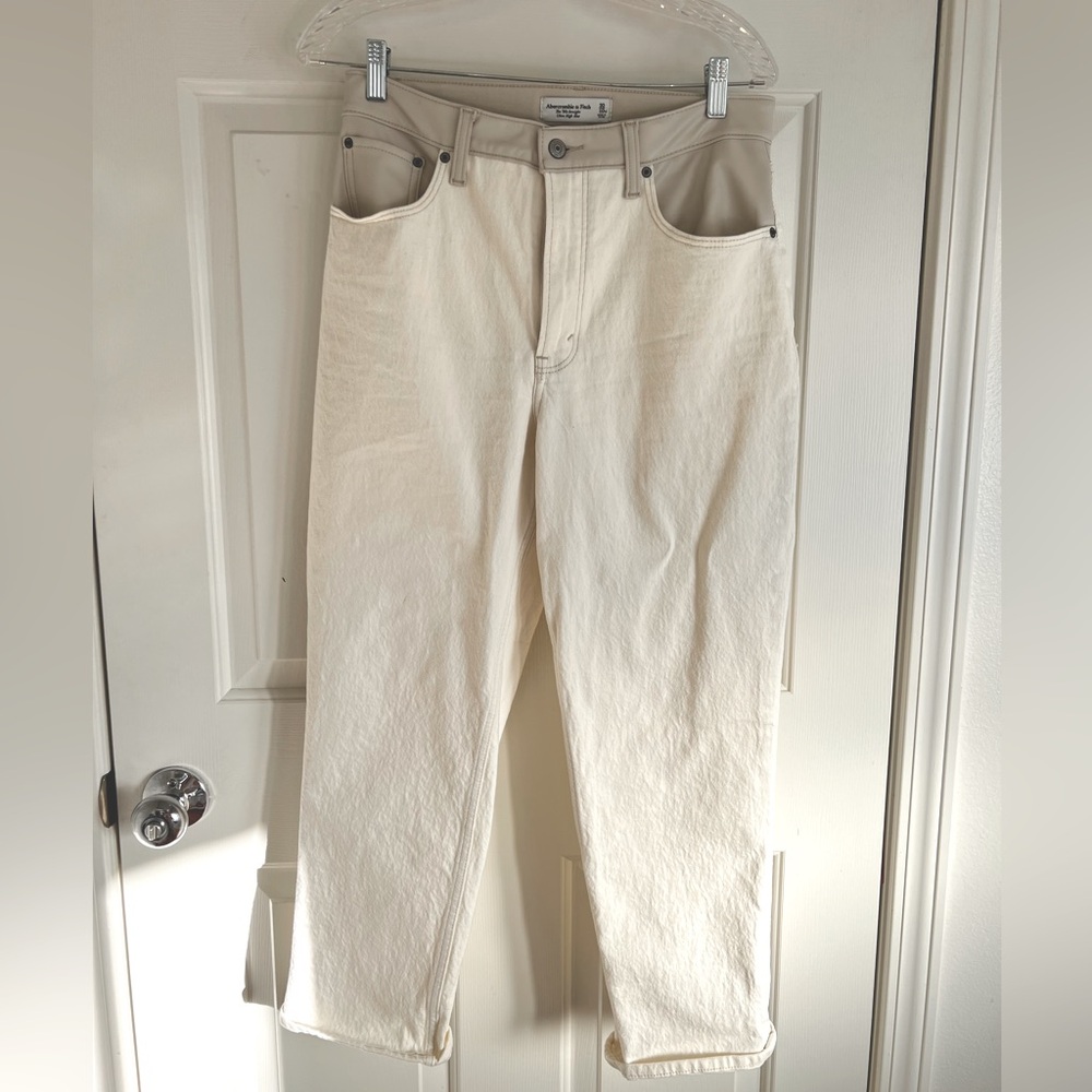 A&F Denim Off White Curvy Pants